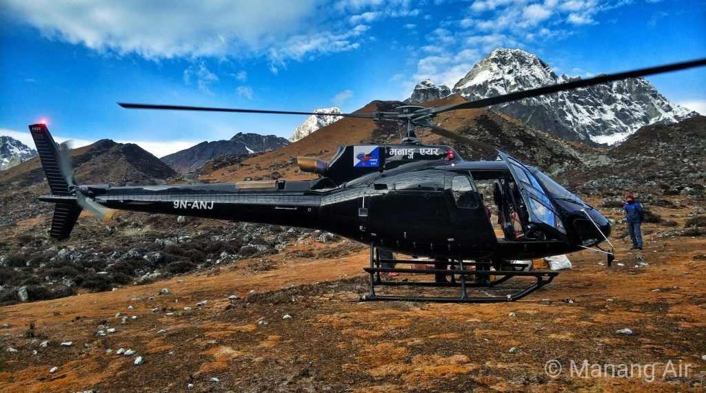 Helicopter ride from Lukla to Gorakshep